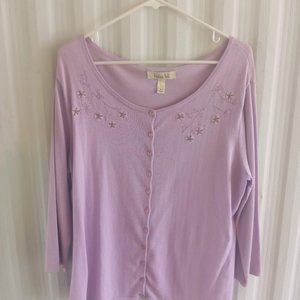 New Button Lilac Linden Hill Sweater with Tags